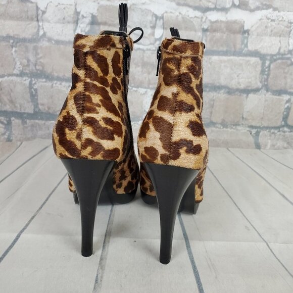 Steve Madden Sesto Leather Leopard Print Stiletto Ankle  Bootie 7 1/2 - Picture 14 of 15